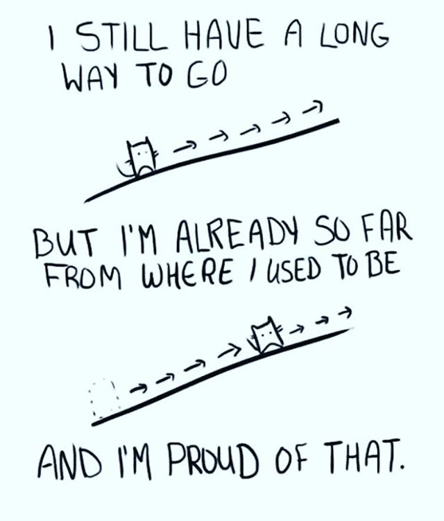 Yes, please forgive yourself if you aren't where you want to be. Progress takes time!💙💙 (from @themightysite) . . . 
#progress #proud #mentalhealth #mentalillness #anxiety #depression #bipolar
